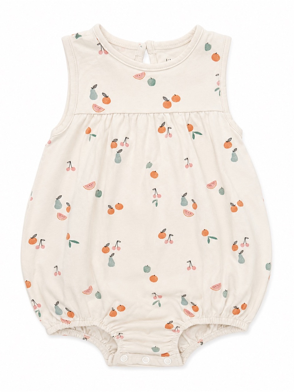 Little Planet Organic Cotton Baby Girls Cream Fruit Print One-Piece Bodysuit